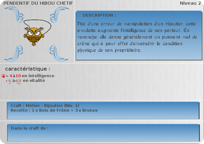 pendentif du hibou chtif
