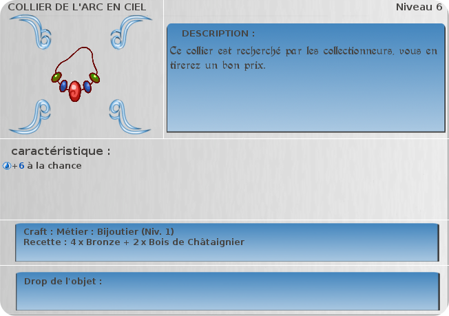 collier de l'arc en ciel