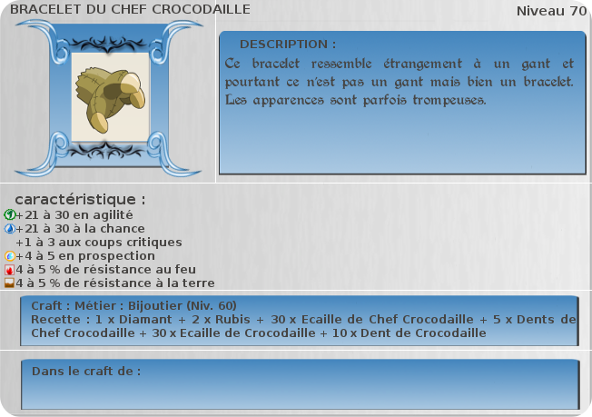 bracelet du chef crocodaille