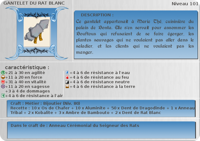 gantelet du rat blanc