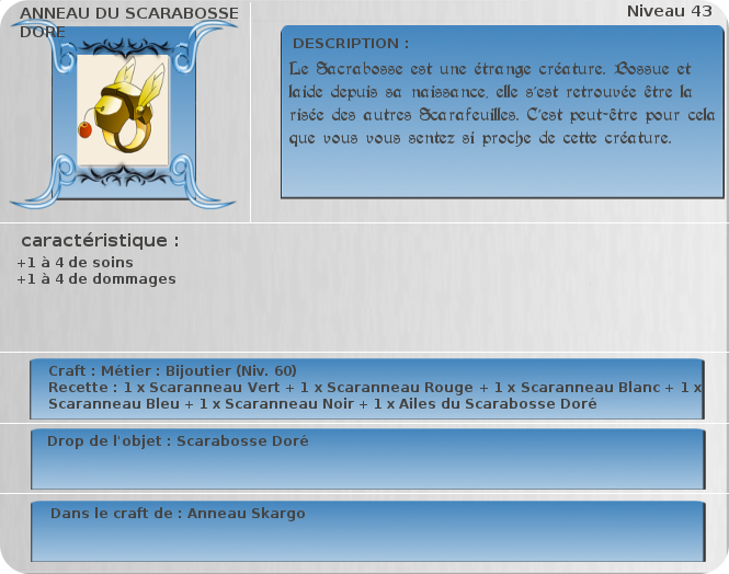 anneau scarabosse dore