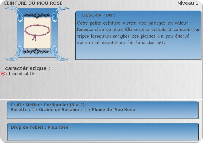 ceinture du piou rose